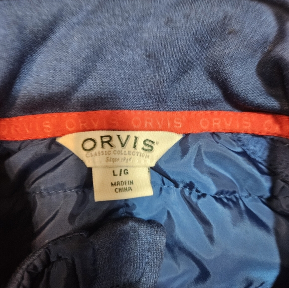 Orvis Quilted Hybrid Jacket Blue Men’s Large Full Zip - Picture 4 of 10
